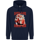 Black Santa Claus African Pride Christmas Mens 80% Cotton Hoodie Navy Blue