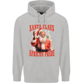 Black Santa Claus African Pride Christmas Mens 80% Cotton Hoodie Sports Grey