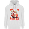 Black Santa Claus African Pride Christmas Mens 80% Cotton Hoodie White