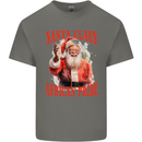 Black Santa Claus African Pride Christmas Mens Cotton T-Shirt Tee Top Charcoal