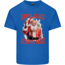 Black Santa Claus African Pride Christmas Mens Cotton T-Shirt Tee Top Royal Blue