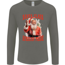 Black Santa Claus African Pride Christmas Mens Long Sleeve T-Shirt Charcoal