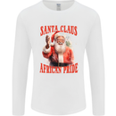 Black Santa Claus African Pride Christmas Mens Long Sleeve T-Shirt White