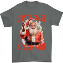 Black Santa Claus African Pride Christmas Mens T-Shirt 100% Cotton Charcoal
