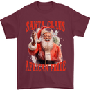 Black Santa Claus African Pride Christmas Mens T-Shirt 100% Cotton Maroon