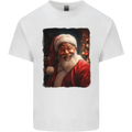 Black Santa Claus Christmas Xmas Kids T-Shirt Childrens White