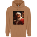 Black Santa Claus Christmas Xmas Mens 80% Cotton Hoodie Caramel Latte