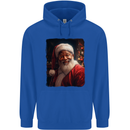 Black Santa Claus Christmas Xmas Mens 80% Cotton Hoodie Royal Blue