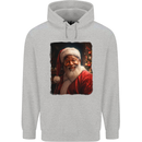 Black Santa Claus Christmas Xmas Mens 80% Cotton Hoodie Sports Grey