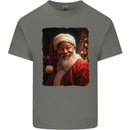 Black Santa Claus Christmas Xmas Mens Cotton T-Shirt Tee Top Charcoal