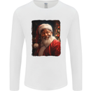 Black Santa Claus Christmas Xmas Mens Long Sleeve T-Shirt White