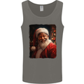 Black Santa Claus Christmas Xmas Mens Vest Tank Top Charcoal