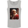 Black Santa Claus Christmas Xmas Mens Vest Tank Top Sports Grey