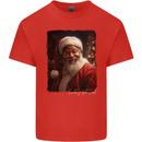Black Santa's Got Soul Christmas Xmas Mens Cotton T-Shirt Tee Top Red