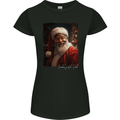Black Santa's Got Soul Christmas Xmas Womens Petite Cut T-Shirt Black