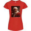 Black Santa's Got Soul Christmas Xmas Womens Petite Cut T-Shirt Red