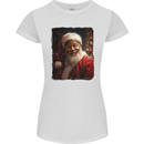 Black Santa's Got Soul Christmas Xmas Womens Petite Cut T-Shirt White