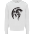 Black Tribal Tattoo Style Dragon Mens Sweatshirt Jumper White