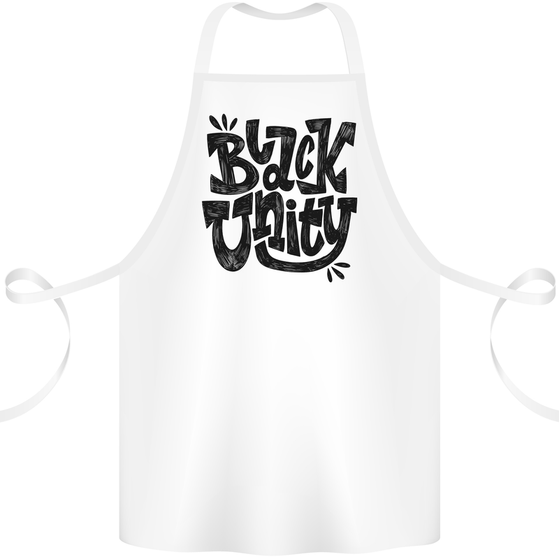 Black Unity Black Lives Matter Juneteenth Cotton Apron 100% Organic White