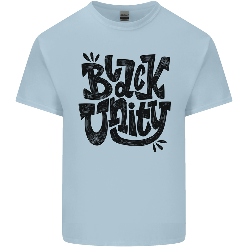 Black Unity Black Lives Matter Juneteenth Mens Cotton T-Shirt Tee Top Light Blue