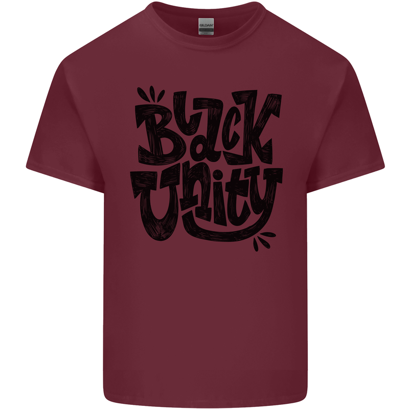 Black Unity Black Lives Matter Juneteenth Mens Cotton T-Shirt Tee Top Maroon