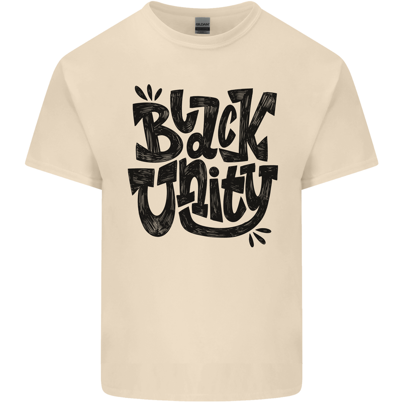Black Unity Black Lives Matter Juneteenth Mens Cotton T-Shirt Tee Top Natural