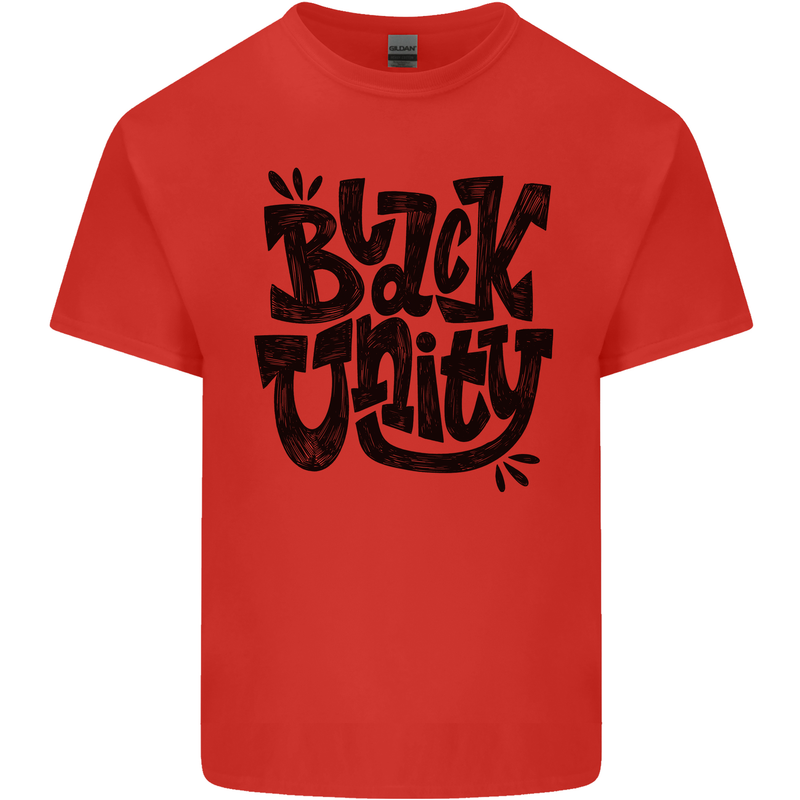Black Unity Black Lives Matter Juneteenth Mens Cotton T-Shirt Tee Top Red