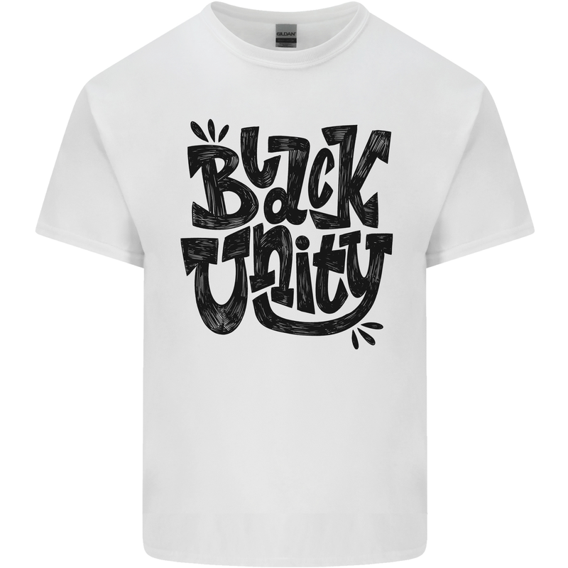Black Unity Black Lives Matter Juneteenth Mens Cotton T-Shirt Tee Top White