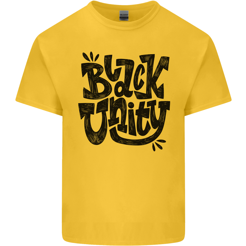 Black Unity Black Lives Matter Juneteenth Mens Cotton T-Shirt Tee Top Yellow