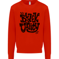 Black Unity Black Lives Matter Juneteenth Mens Sweatshirt Jumper Bright Red
