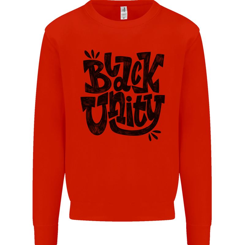 Black Unity Black Lives Matter Juneteenth Mens Sweatshirt Jumper Bright Red