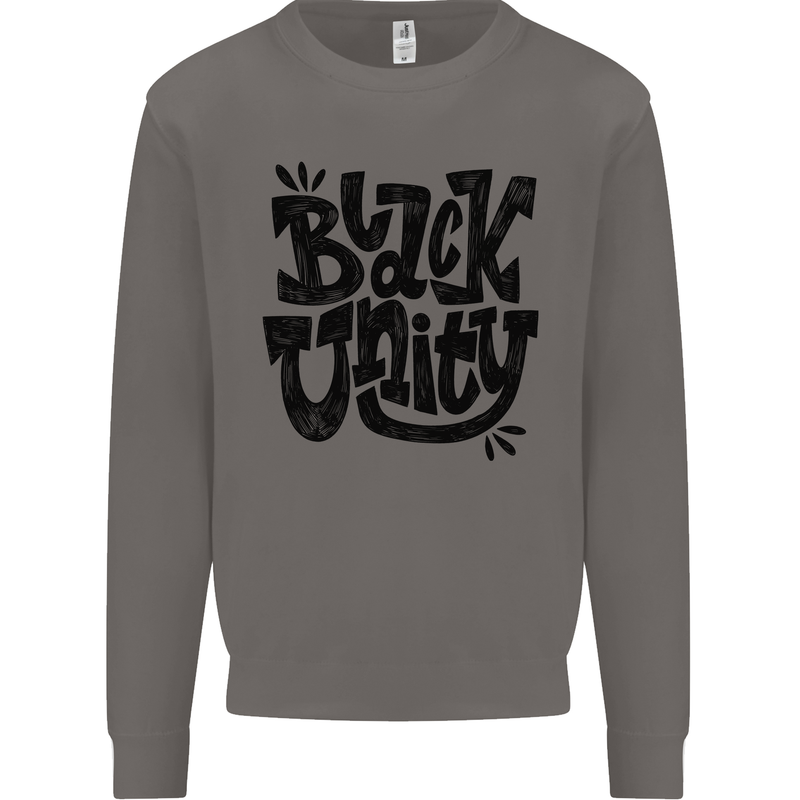 Black Unity Black Lives Matter Juneteenth Mens Sweatshirt Jumper Charcoal
