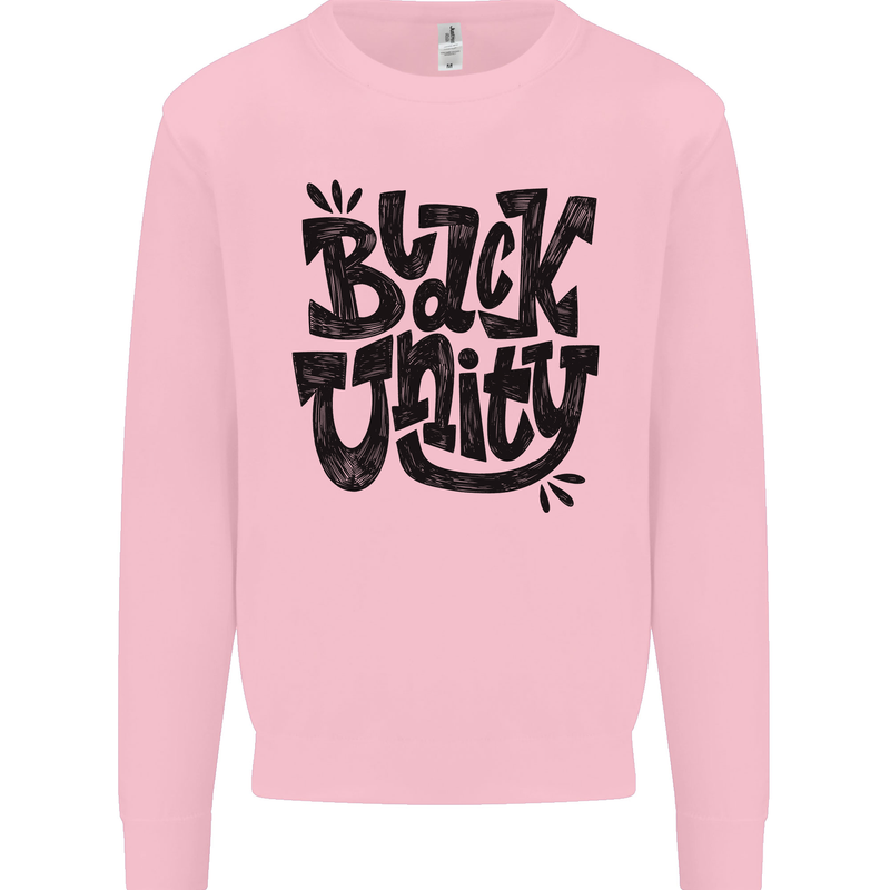 Black Unity Black Lives Matter Juneteenth Mens Sweatshirt Jumper Light Pink