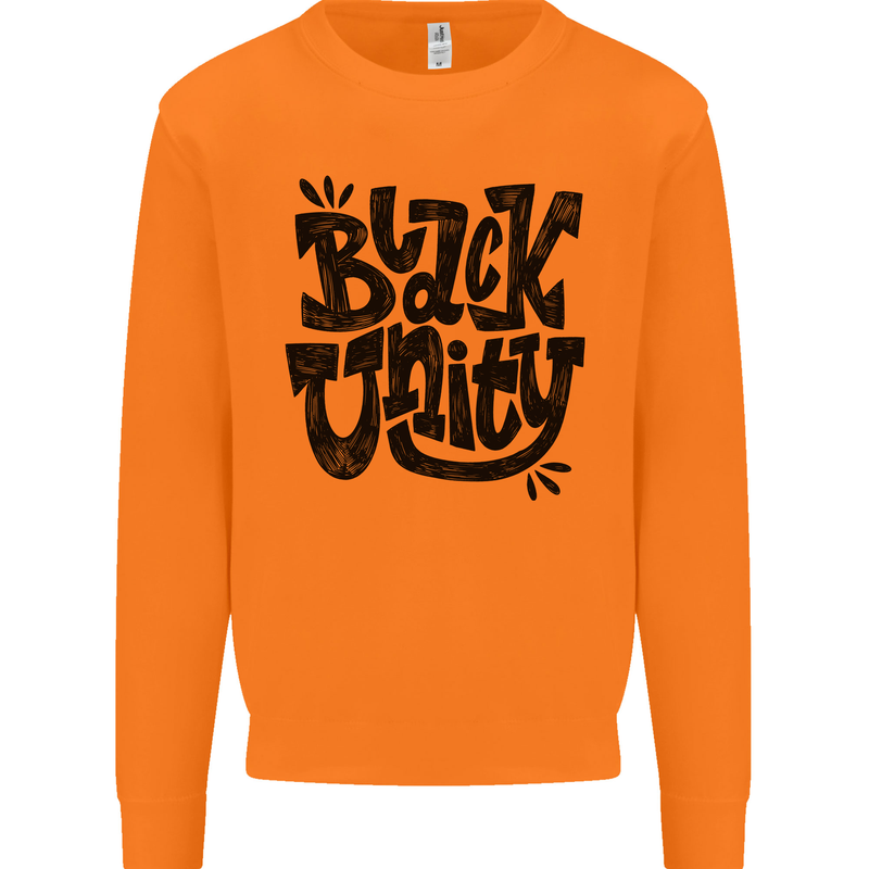 Black Unity Black Lives Matter Juneteenth Mens Sweatshirt Jumper Orange