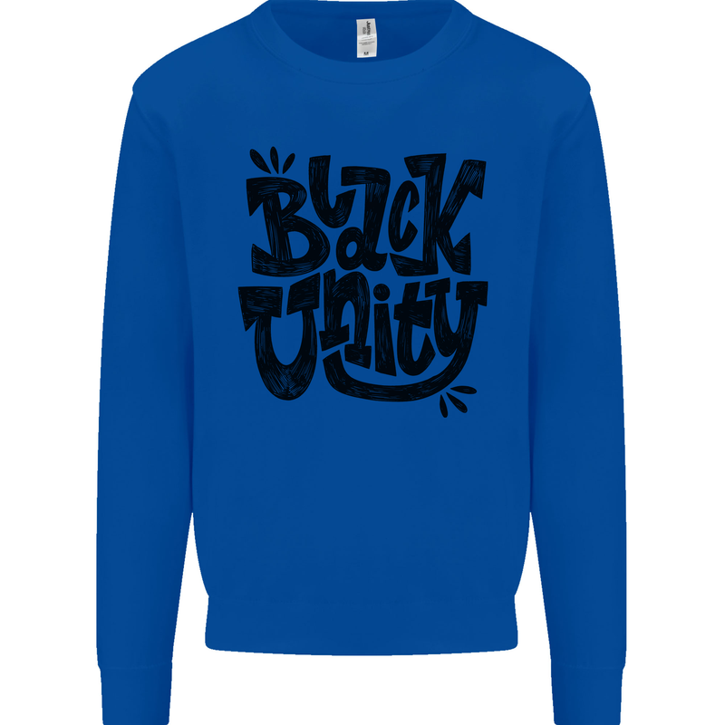 Black Unity Black Lives Matter Juneteenth Mens Sweatshirt Jumper Royal Blue