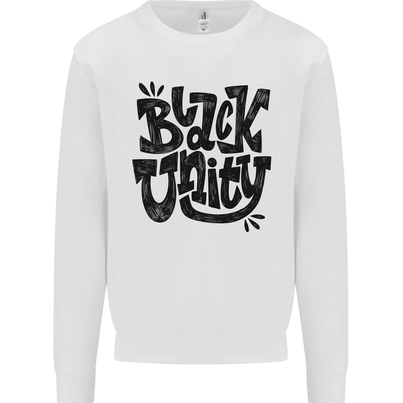 Black Unity Black Lives Matter Juneteenth Mens Sweatshirt Jumper White