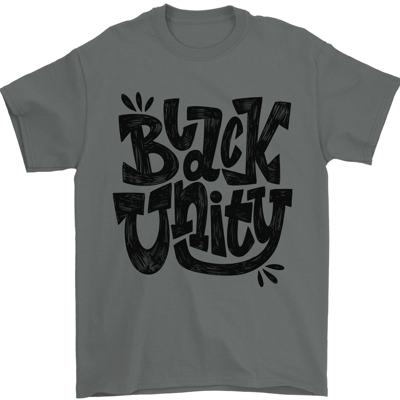 Black Unity Black Lives Matter Juneteenth Mens T-Shirt 100% Cotton Charcoal