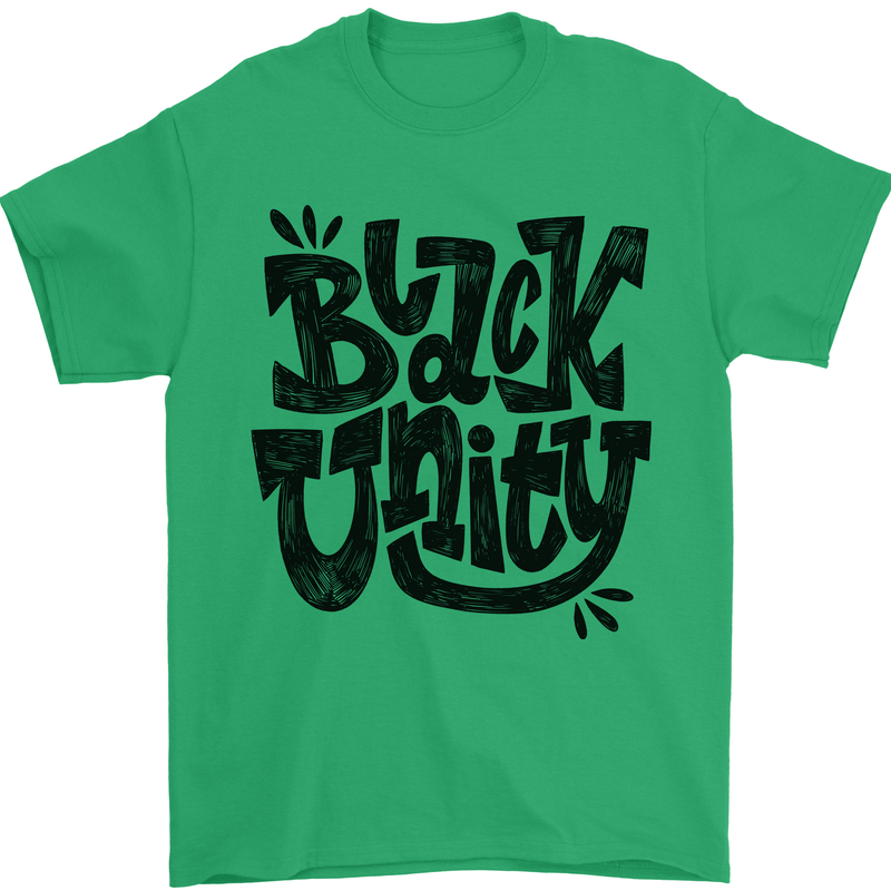 Black Unity Black Lives Matter Juneteenth Mens T-Shirt 100% Cotton Irish Green