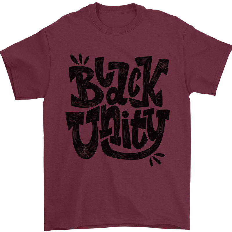 Black Unity Black Lives Matter Juneteenth Mens T-Shirt 100% Cotton Maroon