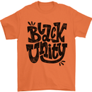 Black Unity Black Lives Matter Juneteenth Mens T-Shirt 100% Cotton Orange