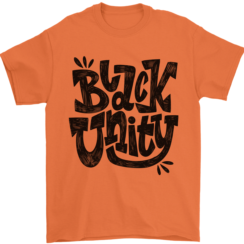 Black Unity Black Lives Matter Juneteenth Mens T-Shirt 100% Cotton Orange