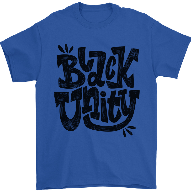Black Unity Black Lives Matter Juneteenth Mens T-Shirt 100% Cotton Royal Blue