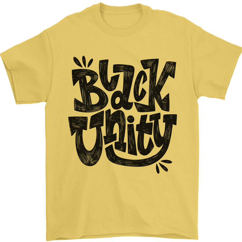 Black Unity Black Lives Matter Juneteenth Mens T-Shirt 100% Cotton Yellow