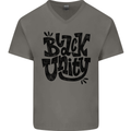 Black Unity Black Lives Matter Juneteenth Mens V-Neck Cotton T-Shirt Charcoal