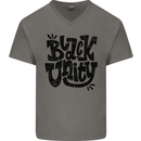 Black Unity Black Lives Matter Juneteenth Mens V-Neck Cotton T-Shirt Charcoal
