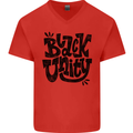 Black Unity Black Lives Matter Juneteenth Mens V-Neck Cotton T-Shirt Red