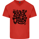 Black Unity Black Lives Matter Juneteenth Mens V-Neck Cotton T-Shirt Red