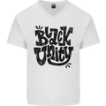 Black Unity Black Lives Matter Juneteenth Mens V-Neck Cotton T-Shirt White