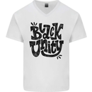 Black Unity Black Lives Matter Juneteenth Mens V-Neck Cotton T-Shirt White