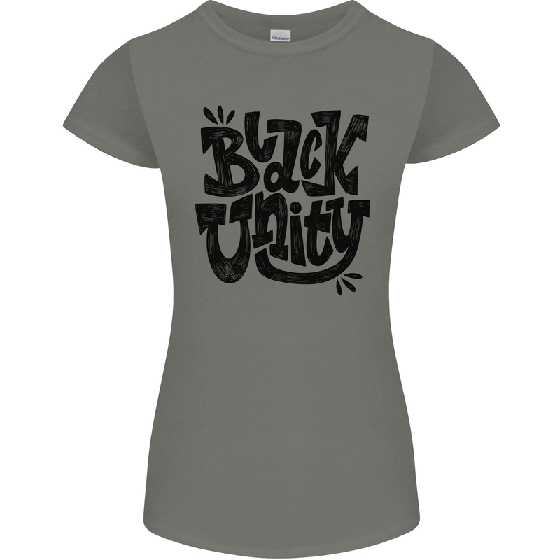 Black Unity Black Lives Matter Juneteenth Womens Petite Cut T-Shirt Charcoal